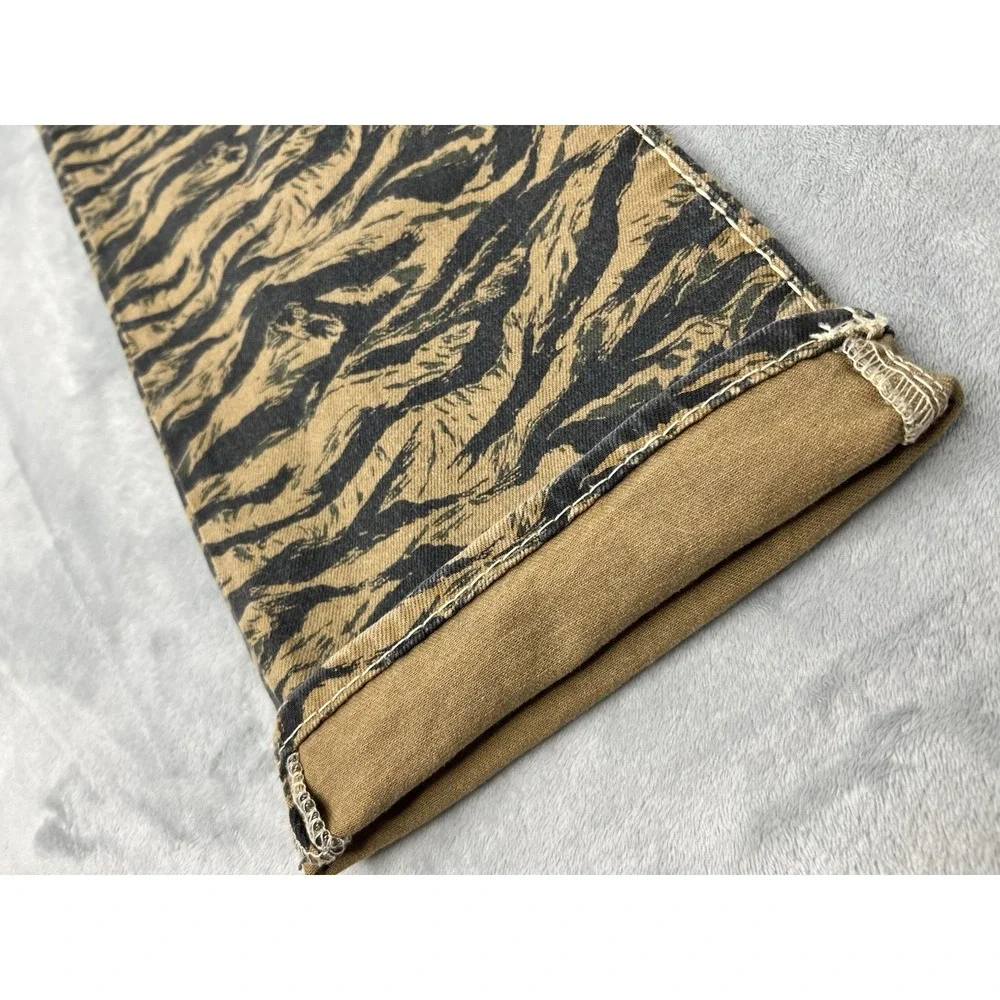 True Religion Ricky Twill Denim Jeans Mens 38x33 Camo Relaxed Straight Pants